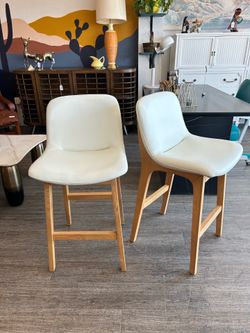 Pair of Barstools / Counter Height / MCM Style / NEW - 2 Sets Available
