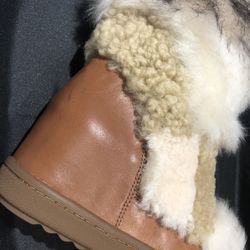 Coach Women’s Mortion CALF/SHEARLING MIX SADDLE/NATURAL MLT Q8866