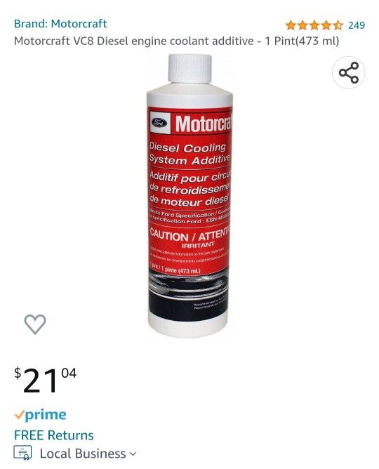 New Motorcraft Diesel Coolant Additive
