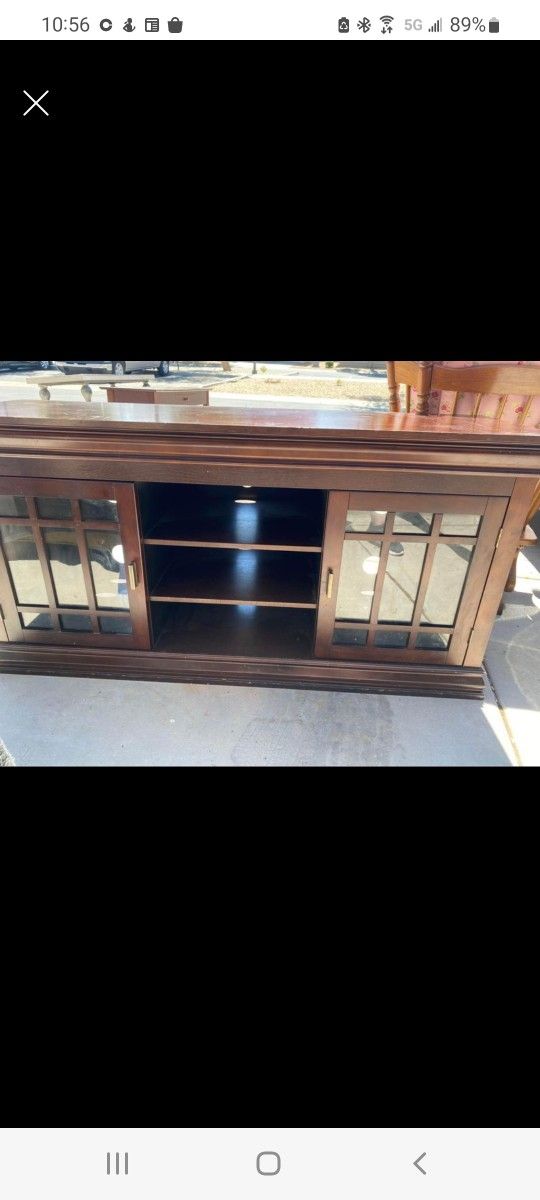Woodem entertainment center