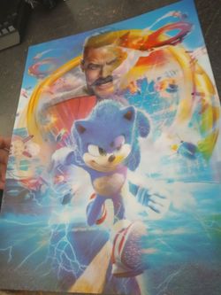 3D SONIC THE HEDGEHOG POSTER - 3D lenticular poster