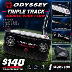 Odyssey Triple Track Double Wide Flow Putter 33” Stroke Lab