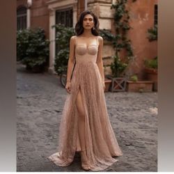 New With Tags ALAMOUR the Label Prom Formal Party Dress New Rose gold 