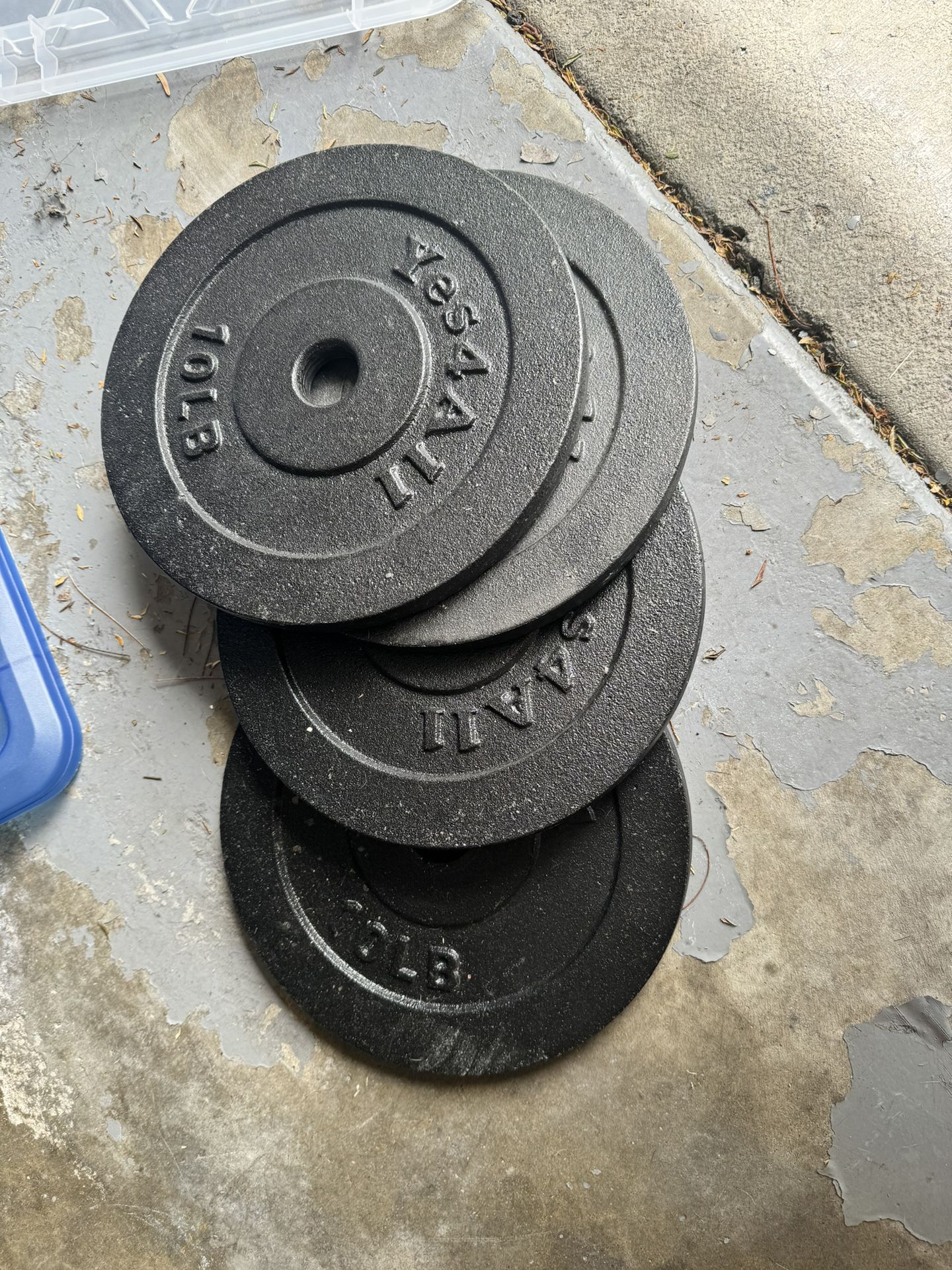 4x 10lbs disks 1” Dumbbell 