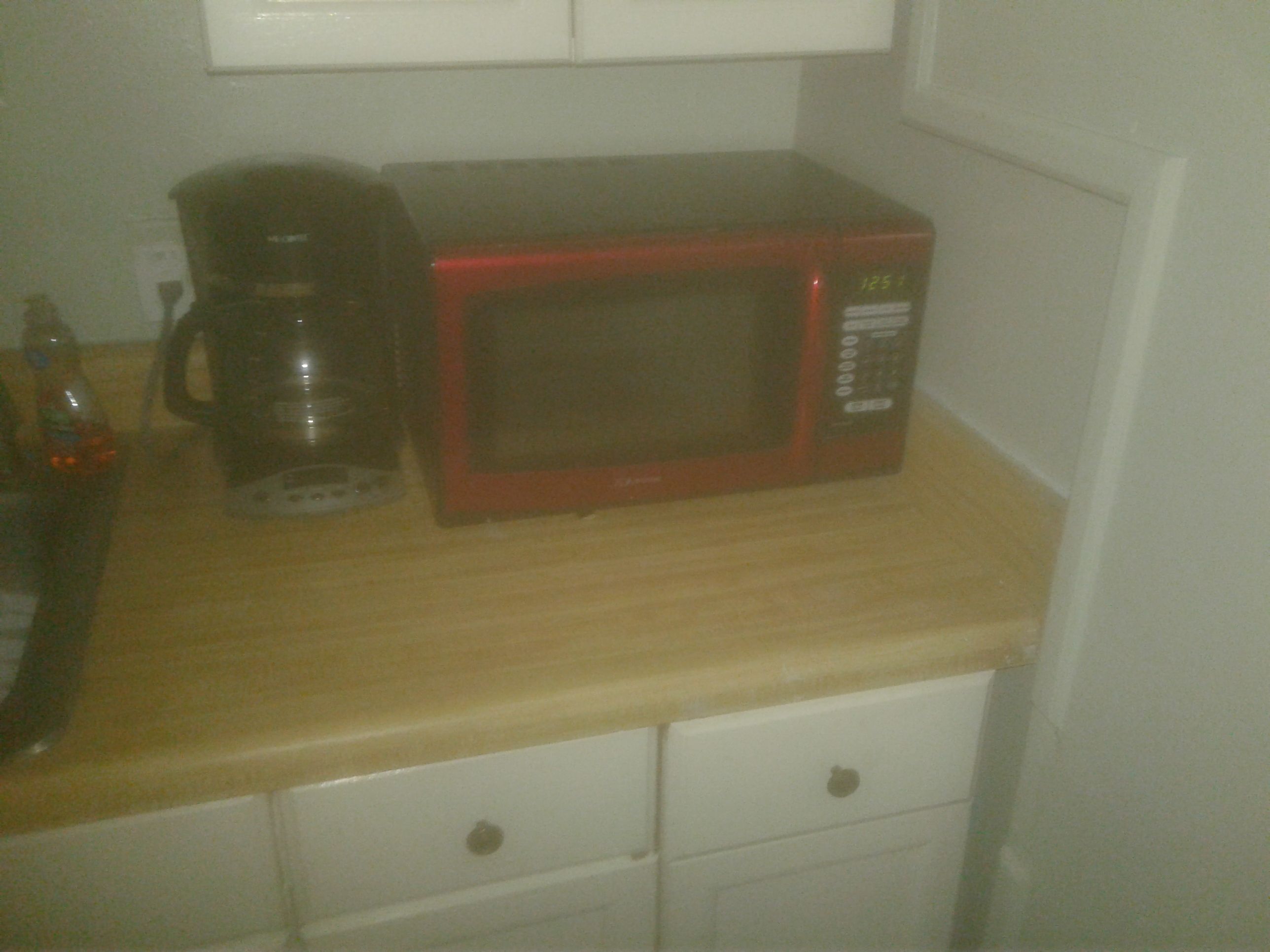 Microwave and coffee maker