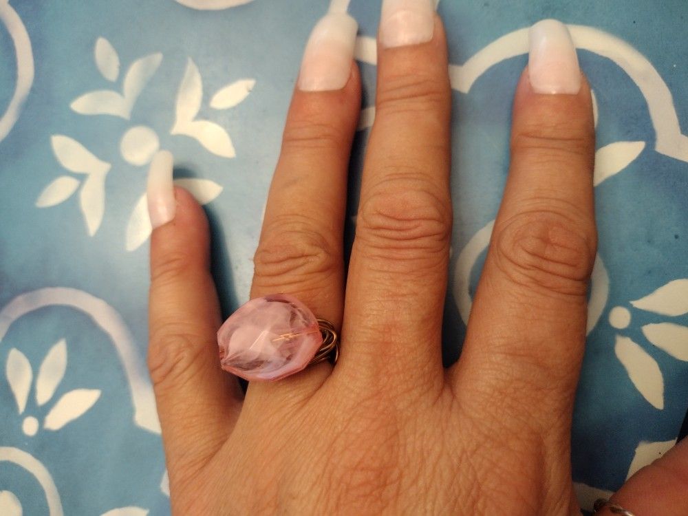 Wrapped Wire Stone Rings Sizes 8-9