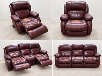 Leather Couch and Recliner