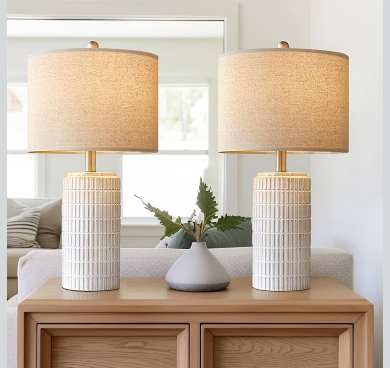 Set of 2 23" Modern Ceramic Table Lamps