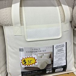 EverGrace waffle texture Queen comforter set