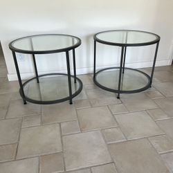 2 Glass End Tables