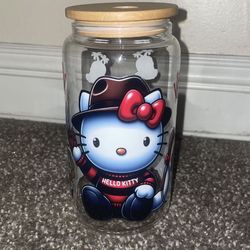 Hello Kitty and Stitch Glass Cup