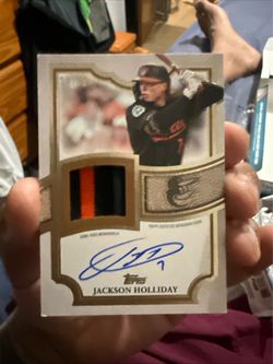 Jackson Holliday Topps Autograph Patch Baseball Card