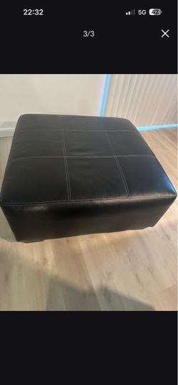 Leather ottoman