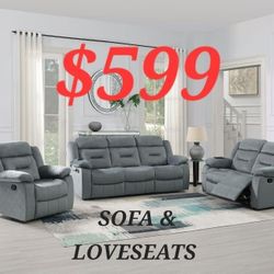 SOFA  AND  LOVESEAT RECLINERS SPECIALS DEALS FINANCING NOW AVAILABLE EASY CREDIT NO MONEY DOWN