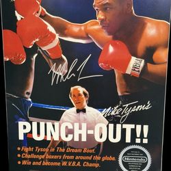 Mike Tyson Signed NES Punch Out Cover Photo 16x20