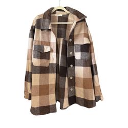 Plaid Tan/ Brown Women’s Jacket