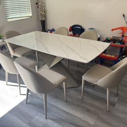 Ceramic Top Dining Table Set 