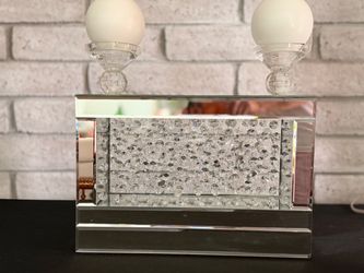 Unique Large Mirror & Crystal Candle Holder