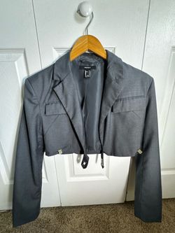 Dark grey cropped blazer