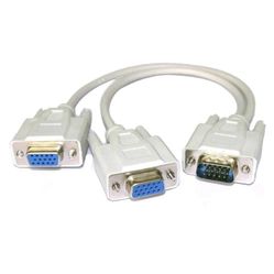 VGA SVGA 1 PC TO 2 MONITOR Male to 2 Dual Female Y Adapter Splitter Cable 15PIN