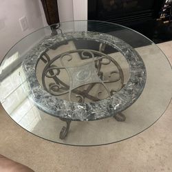 Living Room Glass Top Marble Tables