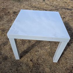 White Square Side Table