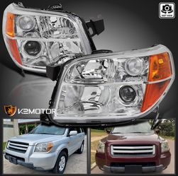 Fits 2006-2008 Honda Pilot Clear Projector Headlights Headlamps Left+Right Pair