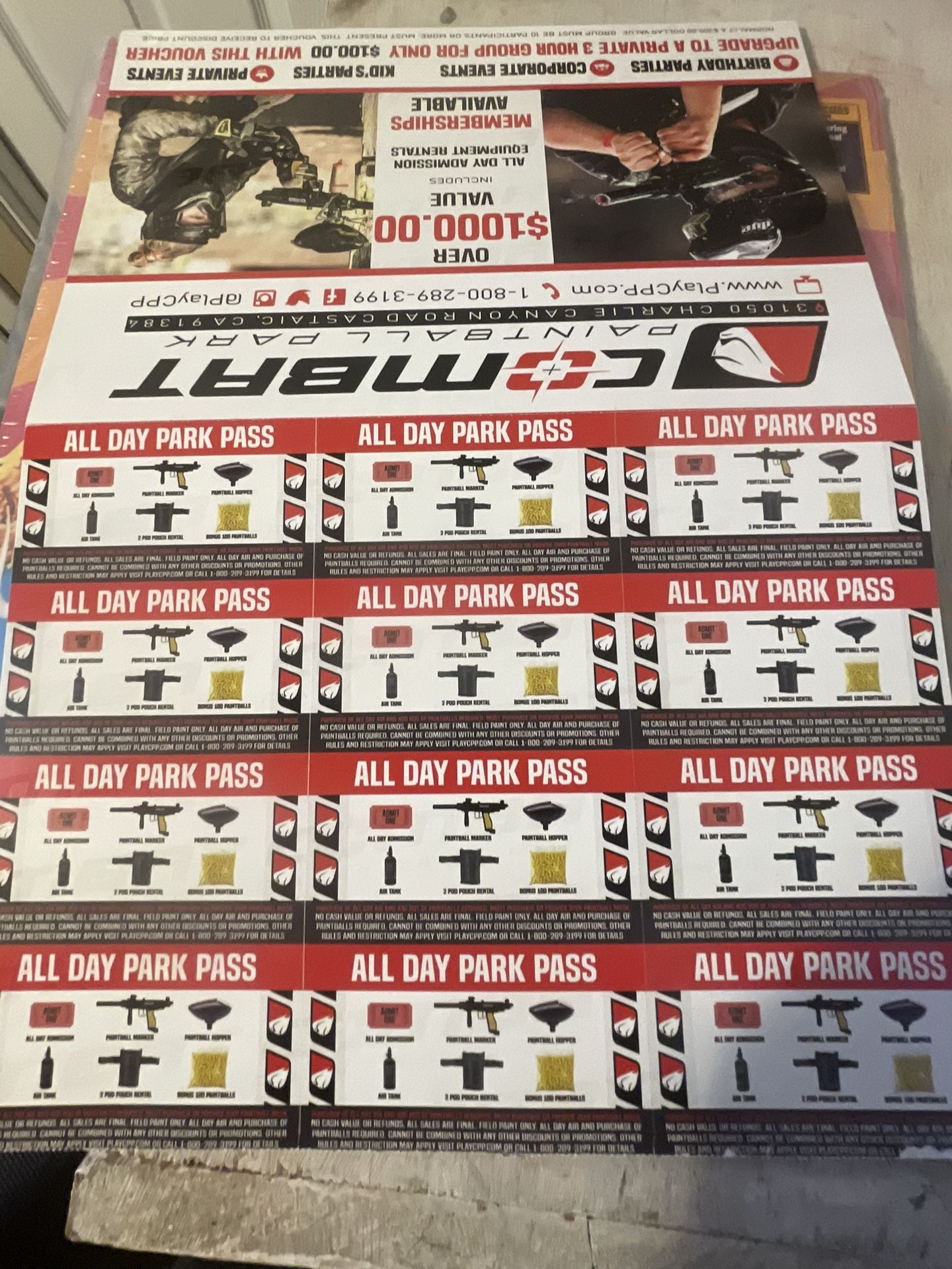 PAINTBALL TICKETS $25 Each
