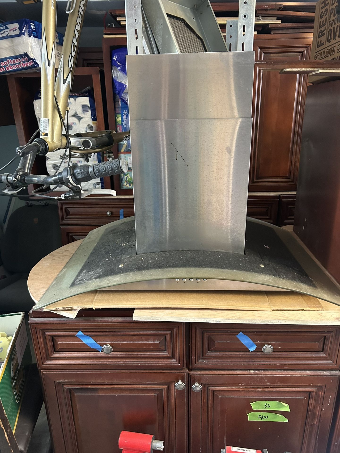 36” Island range hood stainless steel & glass