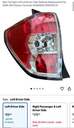 Automotive/Subaru Forrester/Subaru Forrester rear tail, light driver side