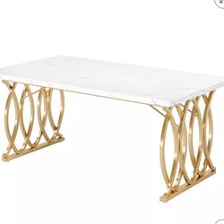 White Executive Spacious Computer Desk