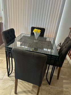 Glass dining table
