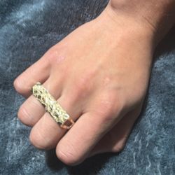 double finger nugget ring 10k