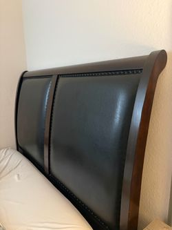 Solid wood queen bed frame