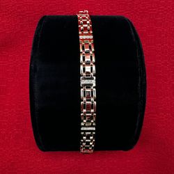 Men’s 14K Solid Yellow Gold Bracelet with Diamond Accents