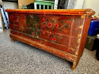 Antique Wooden Blanket Box
