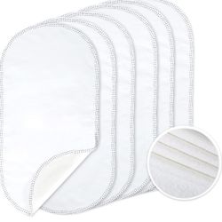 TILLYOU Changing Pad Liners 6PK - Waterproof Flannel Cotton, 27" x 13" - Perfect for Baby Diaper Changing Needs, White