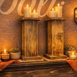 Rustic Decorative Candle Holders
