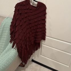 Women Poncho Sweater 