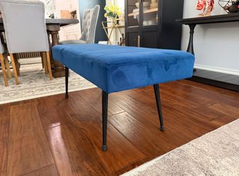 Blue ottoman bench