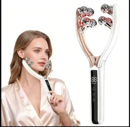🌼 Facial Massager with LCD Screen, Electric Face Roller for Lifting & Toning, Rechargeable Facial Roller for Face and Neck, Prefect Gift for Women