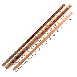 Vtg Tie Scarf Belt Necklaces Wall Mount Organizer Wood Brass 29 Hooks Adjustable