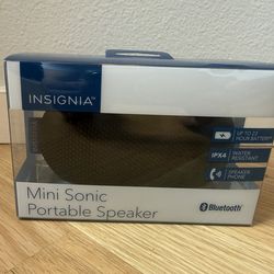 Insignia Mini Sonic Portable Bluetooth Speaker Water Resistant W/USBCharge Cord