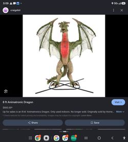 Home Decor WYVERN  8ft Giant Sized Animatronic Dragon  ( no longer made store demo)