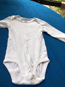 Carters 6 mo. Long sleeve white onsie
