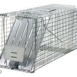 Large 1-Door Humane Catch and Release Live Animal Trap for Raccoons, Cats, Bobcats, Beavers, Small Dogs, Groundhogs, Opossums, Foxes, Armadillos, and 