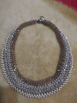 Beaded rush necklace