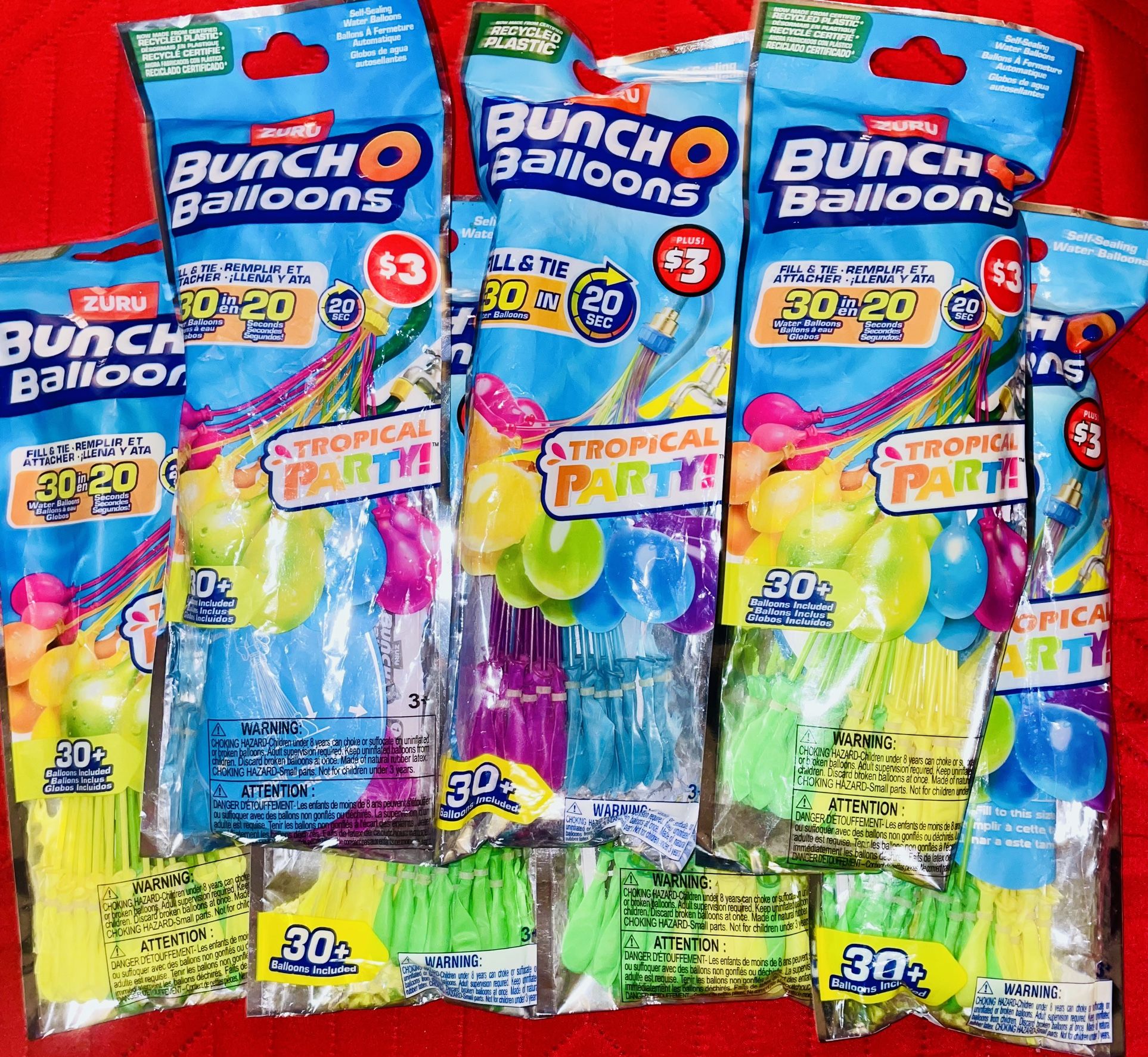 Zuru Bunch O Balloons 210 Easy Fill Water Balloons!! 7 Packs Of 30!