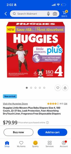 Huggies diapers size 4 180 count