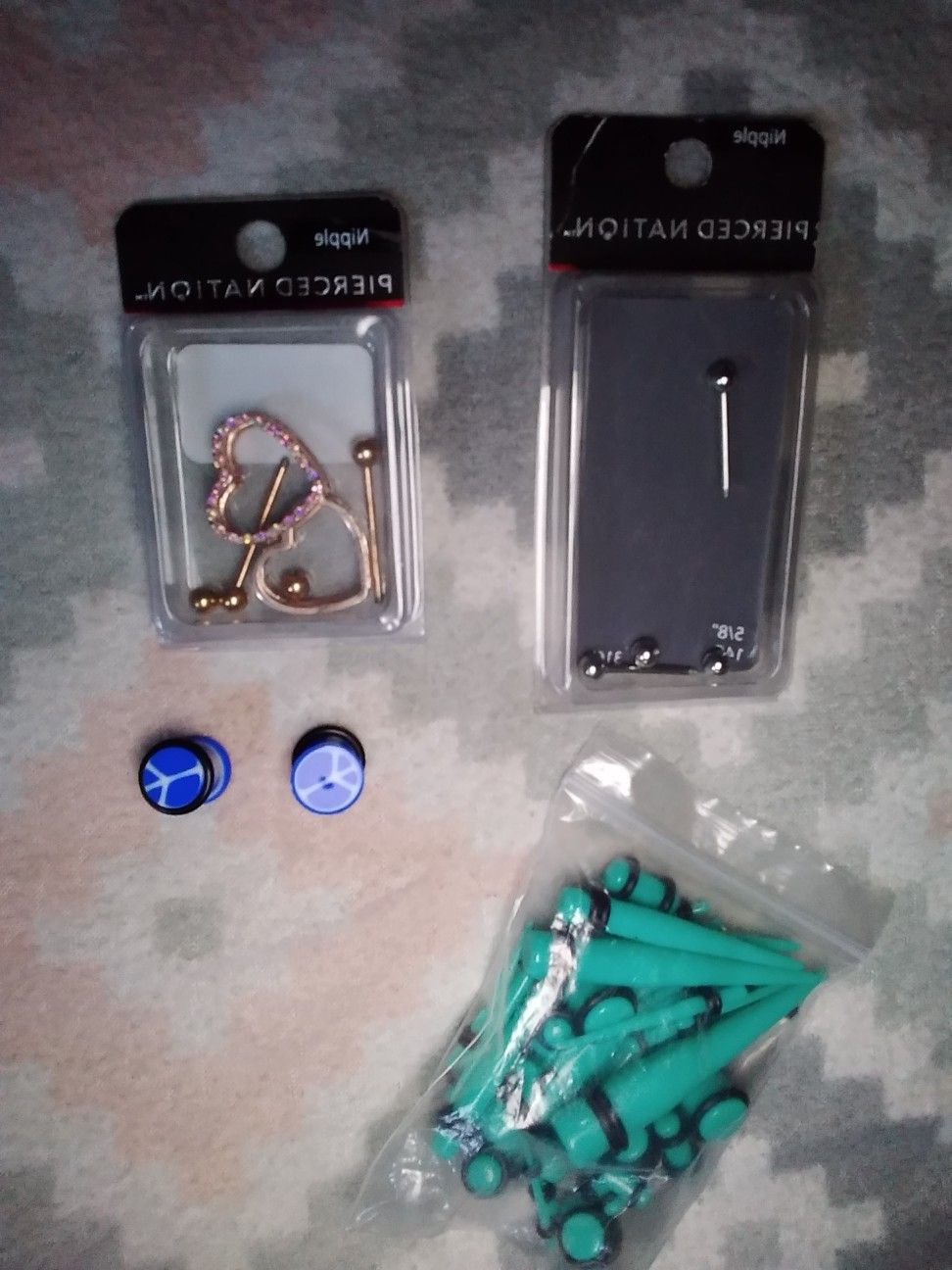 Lot of nipple jewelry & gauges (new )